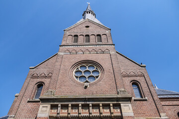 View of the Van Houten Church (Van Houtenkerk) is also known as the chocolate church. Weesp, North...