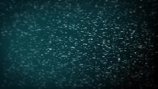Big Data Digital Business Hitech Background/ 4k animation of an abstract wallpaper big data business digital technology background including connected lines and numbers matrix styled flowing with dept