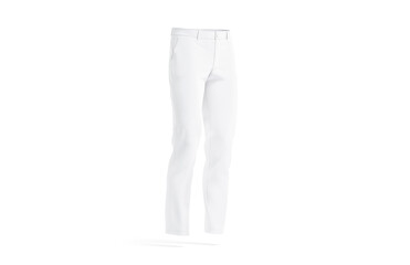 Blank white man pants mock up, side view