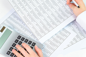 A person who is looking at financial statements in a company