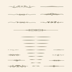 Vintage vignette floral design elements vector set