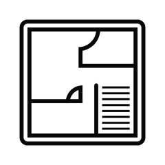 Black line icon for map