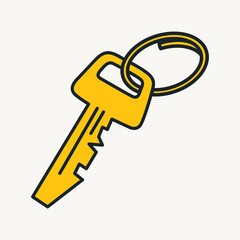 Cartoon vector funny cute Comic characters, key.