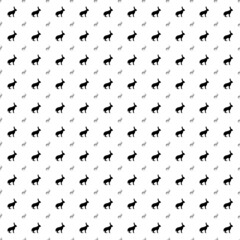 Fototapeta na wymiar Square seamless background pattern from black hare symbols are different sizes and opacity. The pattern is evenly filled. Vector illustration on white background