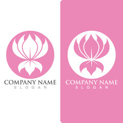 Obraz premium lotus flowers design logo Template icon