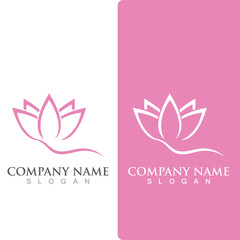 lotus flowers design logo Template icon - obrazy, fototapety, plakaty
