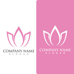lotus flowers design logo Template icon