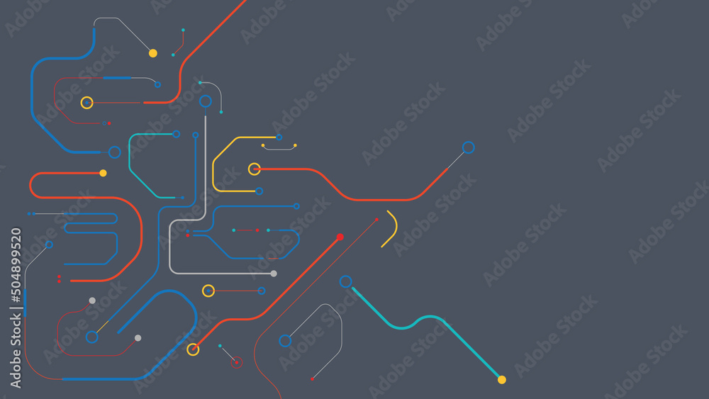 Wall mural digital geometric tech elements abstract background