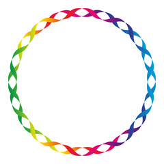 Spiral rainbow braided frame for invitations, celebrations and lgbt events.