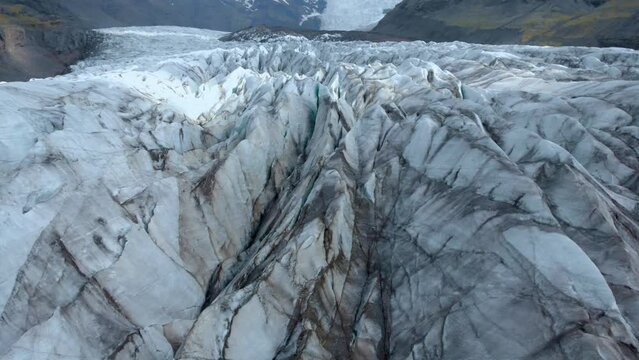 Aerial Drone shot Vatnajokull Glacier Interstellar