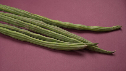 Drumstick image, some of peeled pieces of drumsticks. Drumstick or moringa is a very good and healthy vegetable.