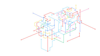 Blockchain connection digital concept background