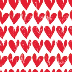 Gordijnen seamless pattern background, love concept with red hearts, paint strokes and splashes © Kirsten Hinte