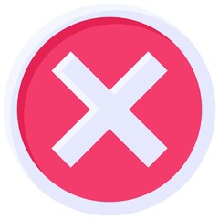 Fototapeta premium Cross sign icon, prohibition sign vector illustration