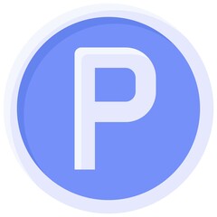 Parking sign icon, prohibition sign vector illustration