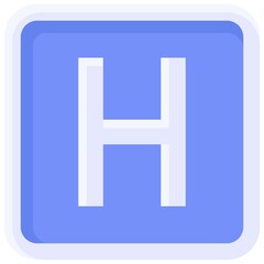 Hospital sign icon, wayfinding sign vector