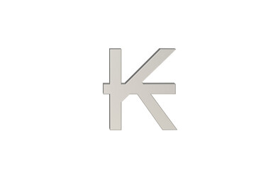 Fototapeta premium Laos kip, LAK, currency of Laos in metallic Silver 