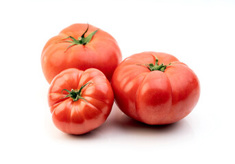 Fresh tomato on white background.
