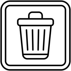 Trash can sign icon, sign and symbol vector