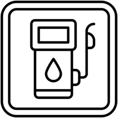 Gas station sign icon, traffic sign vector
