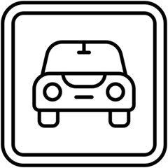 Car sign icon, warning sign vector