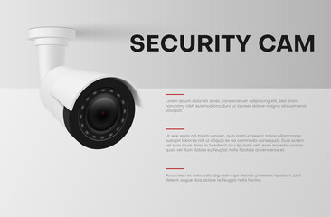 Security surveillance cam monitoring system realistic banner template vector illustration