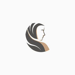 Luxurious Modern Logo Design Concept to elevate the identity and branding of a Hijab business or product. This design integrates sleek, elegant lines with a touch of opulence.