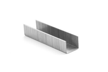 Metal staples isolated on white