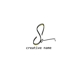 Sa initial handwriting logo vector