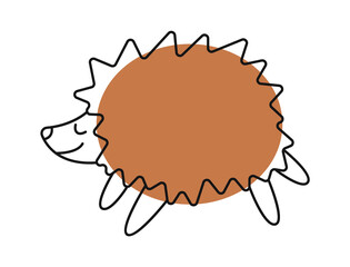 Childish cartoon hedgehog Animal. Vector illustration