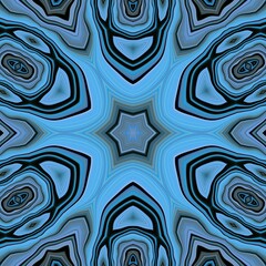 creative use of diagonal parallel brightly coloured blue and grey stripes on a black background