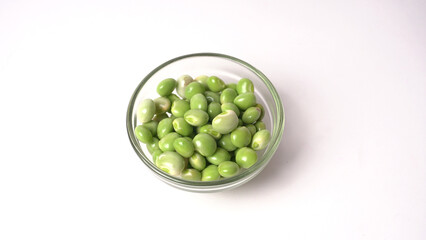 Green pigeon, the pigeon pea isolated on background, Toor Dal.