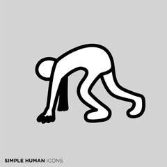 シンプルな人物のポーズシリーズ　「クラウチングスタート 」