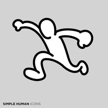 シンプルな人物のポーズイラスト　「ジャンプ 」