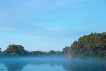 morning mist over the river