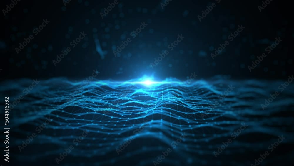 Aufkleber Technology Digital Data Network Connection, Big Data Blockchain Connection, Futuristic Technology Social Network, and Global Network Background Concept, 4K