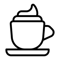 Naklejka premium cappuccino line icon