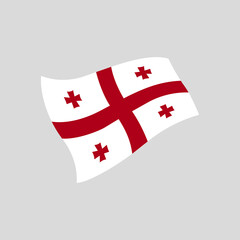 Independence day. Georgian flag symbol wavy shape. Vector illustration 