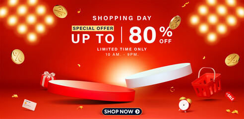 Shopping day Sale banner template design for web or social media.