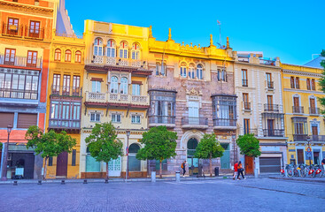 Historic townhouses of San Francisco Square, Seville, Spain