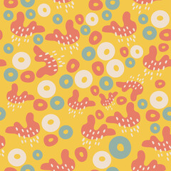 Colorful seamless pattern with abstract shapes. Abstract lines and curves.
Vector illustration.