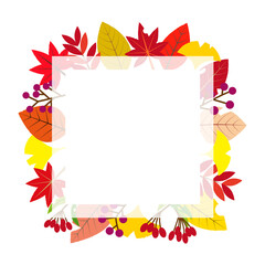 秋の植物のフレーム素材