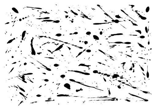 Set Diverse Schwarze Spritzer Und Flecken