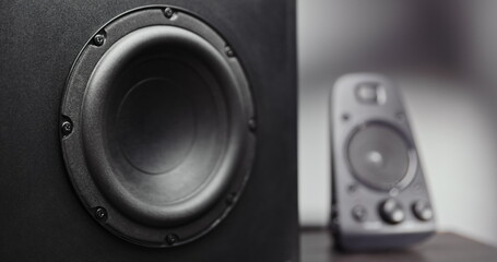 Subwoofer membrane moving to high volume music