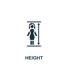 Height icon. Monochrome simple Health Check icon for templates, web design and infographics