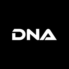 DNA letter logo design with black background in illustrator, vector logo modern alphabet font overlap style. calligraphy designs for logo, Poster, Invitation, etc.