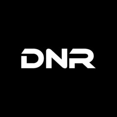 DNR letter logo design with black background in illustrator, vector logo modern alphabet font overlap style. calligraphy designs for logo, Poster, Invitation, etc.