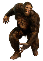 Fototapeta premium 3D Rendering Sasquatch on White