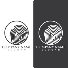Fingerprint logo and symbol vector element