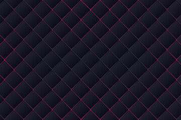 Minimal black grid design. Red gradient backlight. Futuristic geometric background